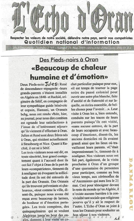 ECHO D ORAN DU 16 MAI 2009.JPG
